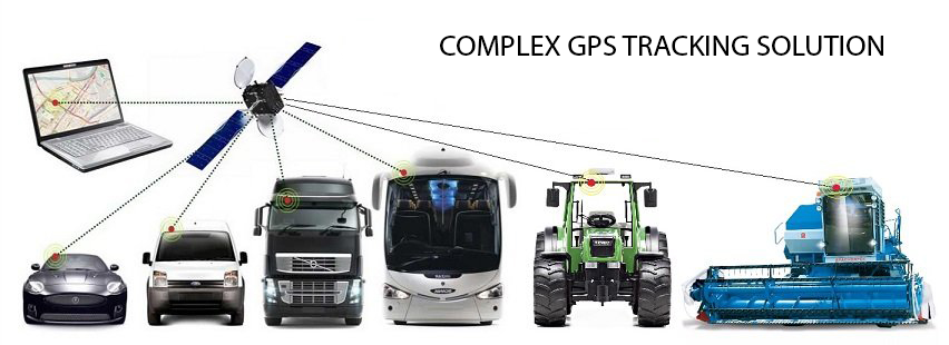 Fleet of trucks connected with GPS satellite - complex GPS tracking solution from Fleet.Click